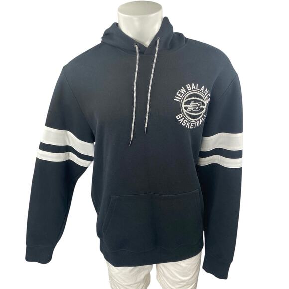 New Balance Basketball First Light Men's Black Hoodie Hooded Sweatshirt Size L - Picture 1 of 5